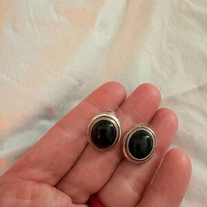 Elegant Black and Silver Earrings